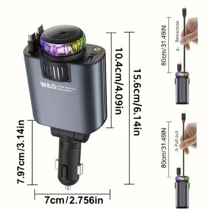 Adapatador de carga rapida 4 en 1 con proyector de luz led + 🎁3 aromatizadores gratis