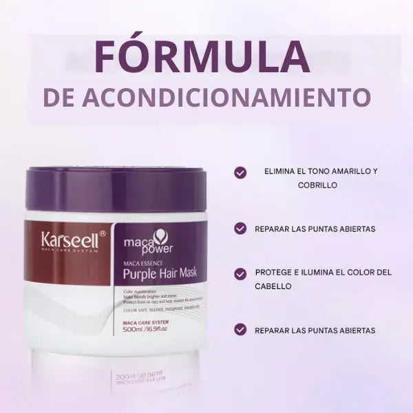 Máscarilla Capilar Morada- Fija el Color y Neutraliza Tonos.