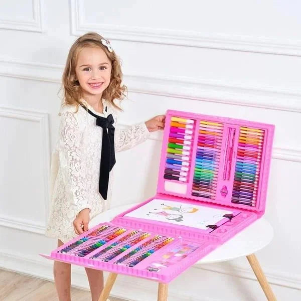 👨‍🎨 Set de arte creativo 6 en 1 con 208 piezas | 🎁 Regalo de navidad ideal para los pequeños artistas