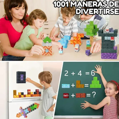 Bloques magnético de construcción Minicraf | 100 bloques