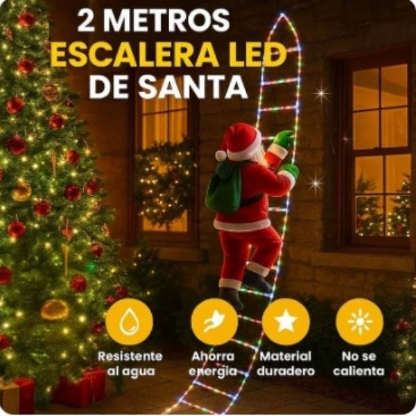 Escalera Led Navideña con Papá Noel