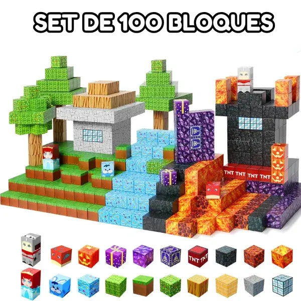Bloques magnético de construcción Minicraf | 100 bloques