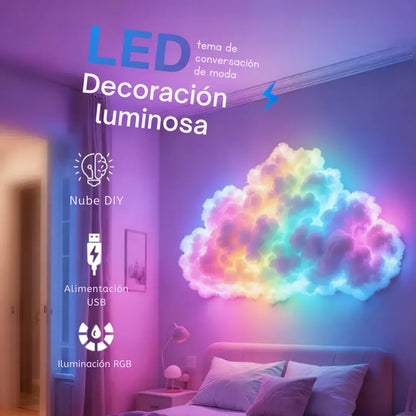 Lámpara decorativa LED en forma de nube con alimentación por USB | 🎁 60% de descuento