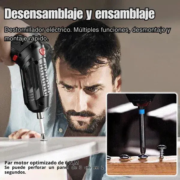 Destornillador Electrico Alemán | Incluye Caja de almacenamiento + 47 piezas + cargador ⚒️