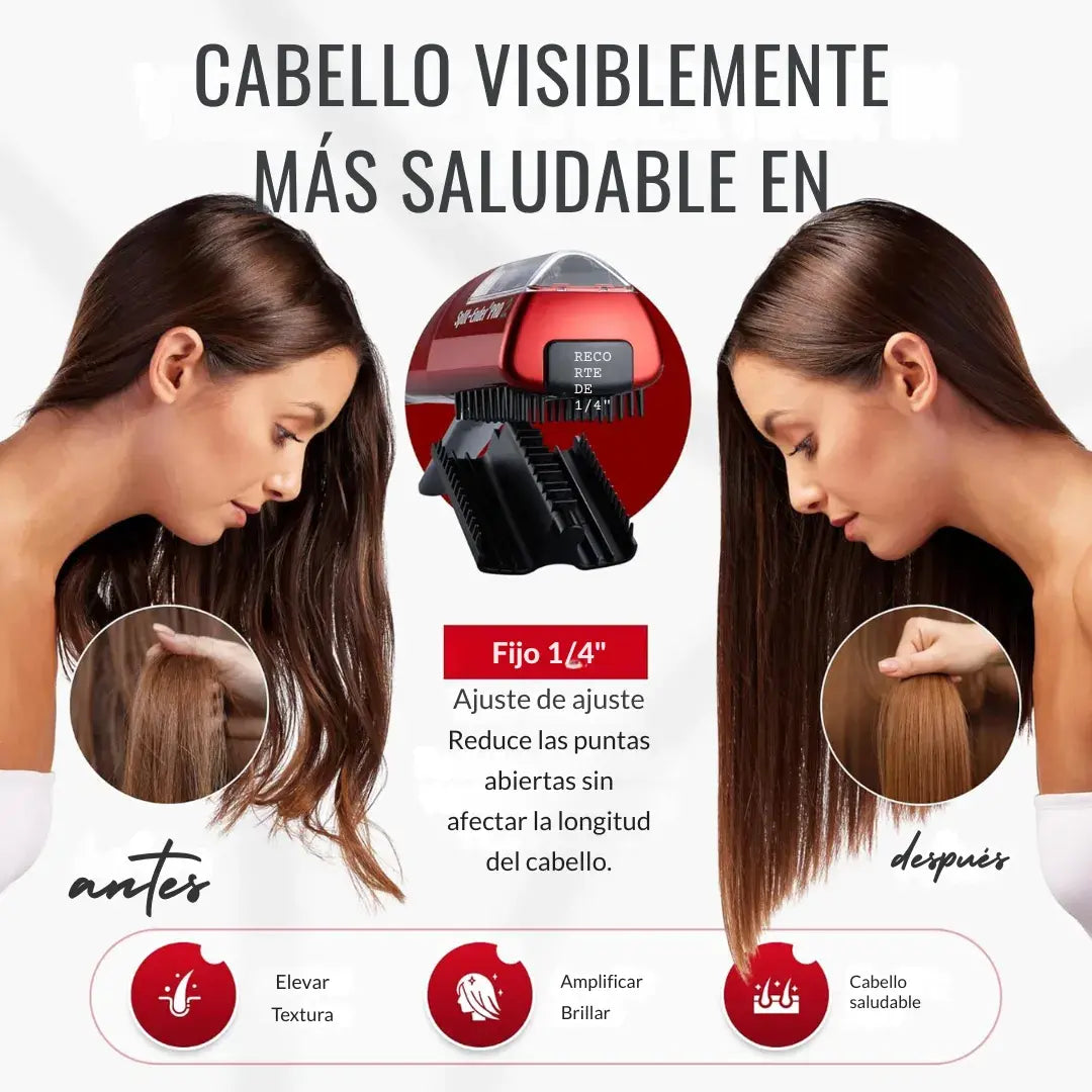 Cepillo eléctrico quita horquillas y puntas abiertas