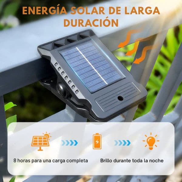 Lámpara solar de clip con sensor de movimiento | pack por 2 unds