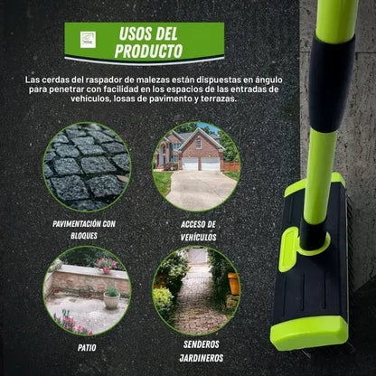 Cepillo 3 en 1 versátil para eliminar maleza