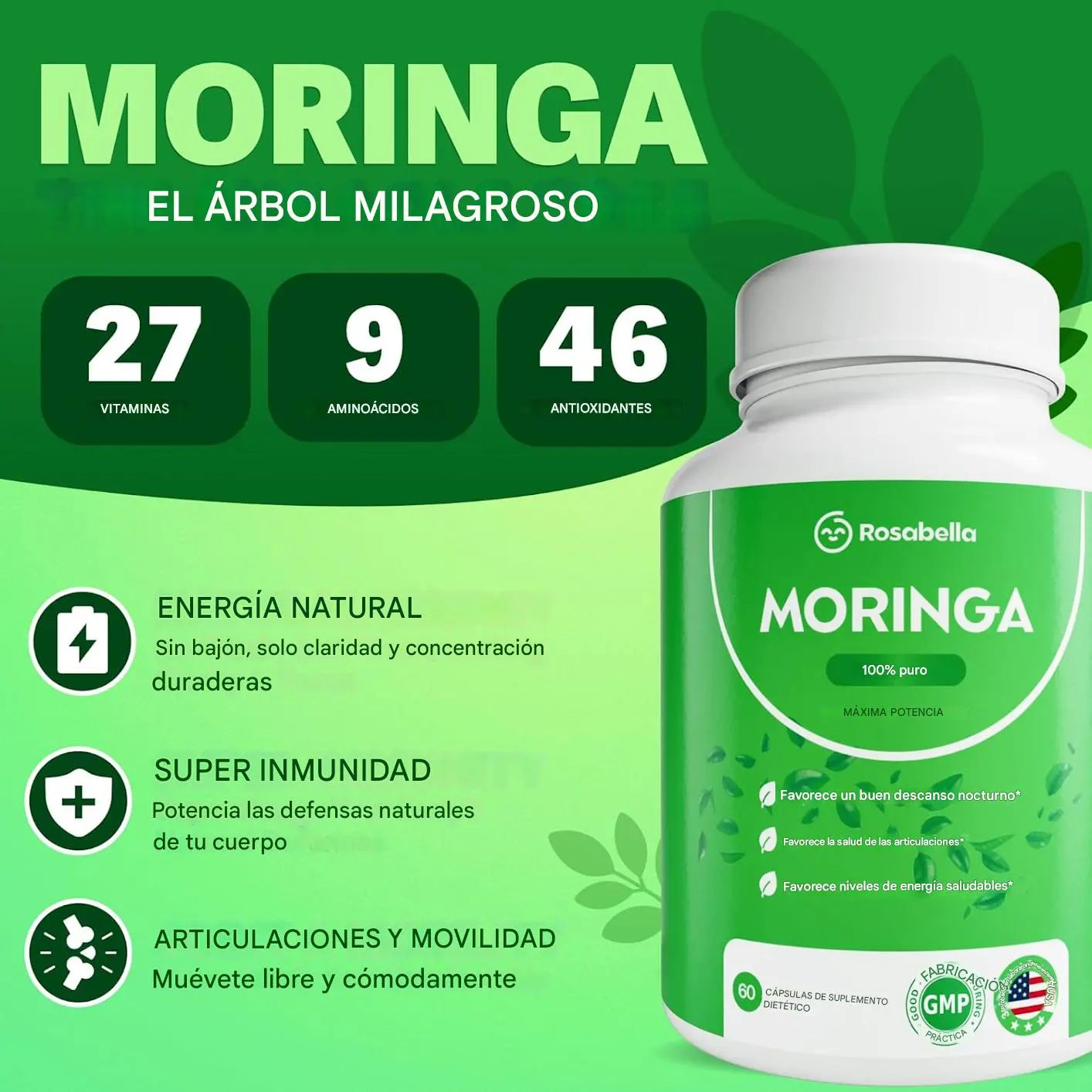 Moringa en Capsulas 100% natural