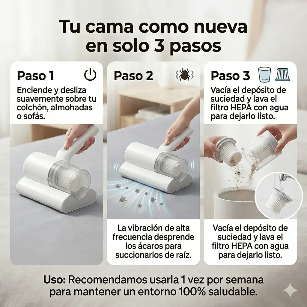 Aspiradora de cama manual Alemana inalámbrica multifuncional |  Alta potencia y succion
